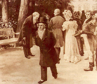 Beethoven  con Goethe  le niega el saludo a la familia imperial (1812)